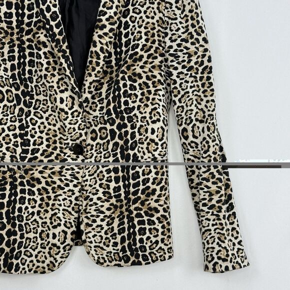 Zara Basics Jacket Size M Leopard Print Stretch Fitted Jersey Viscose - Picture 12 of 16